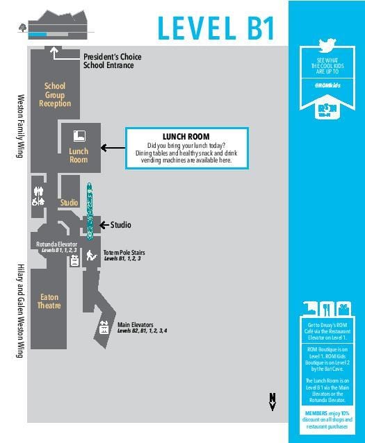Karta över Royal Ontario Museum nivå B1