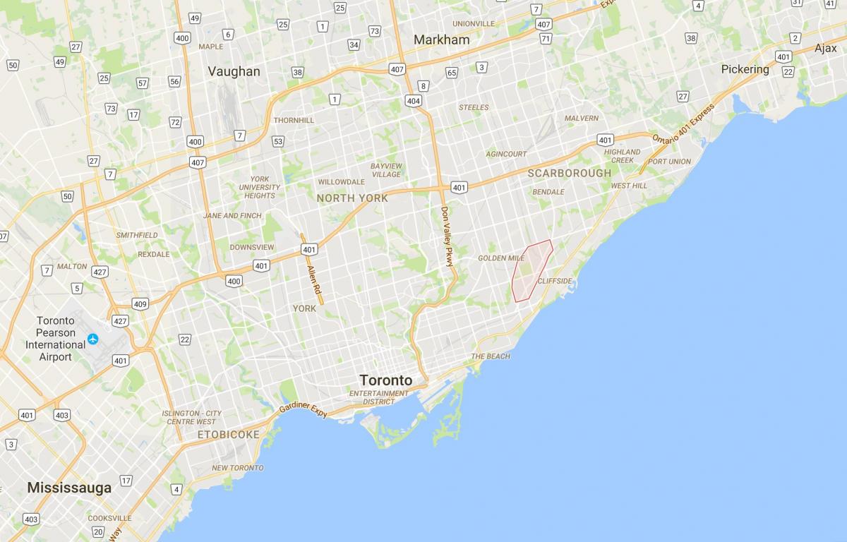 Karta över Scarborough Junctiondistrict Toronto