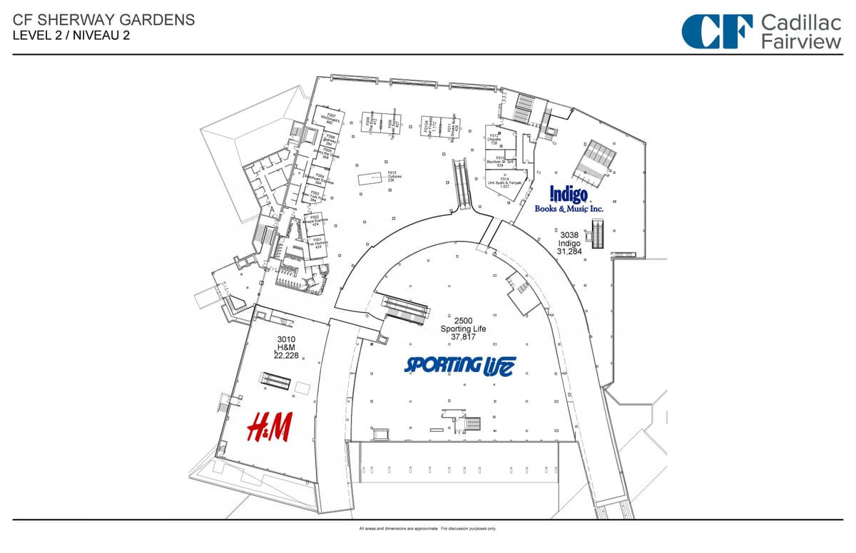 Karta över Sherway Gardens nivå 2