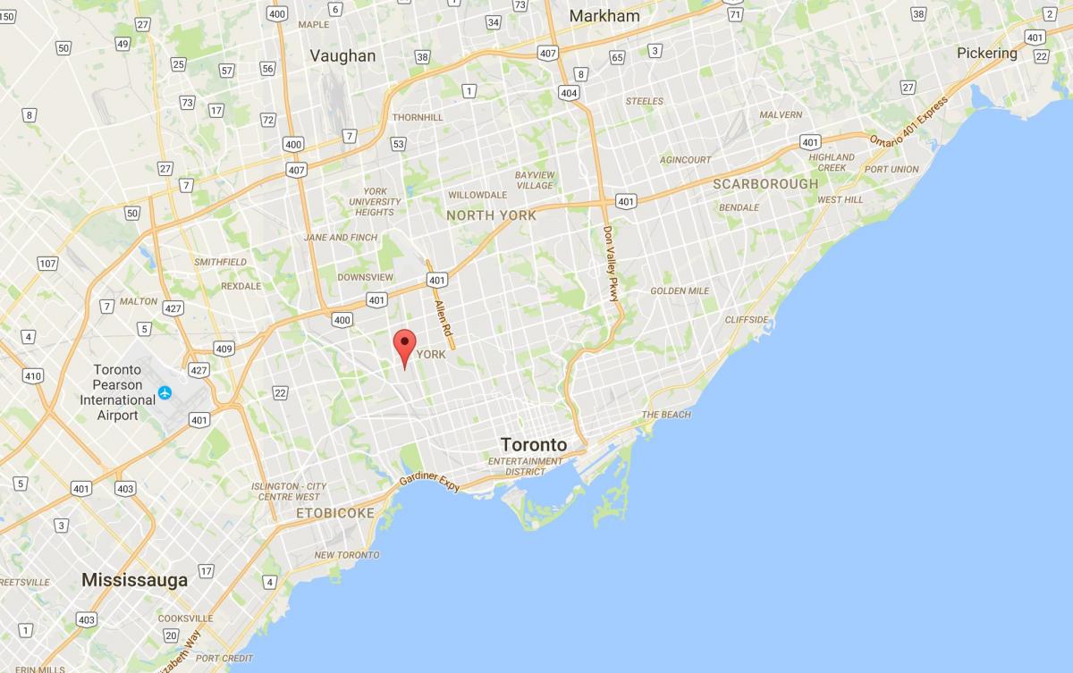 Karta över Silverthorn distriktet Toronto