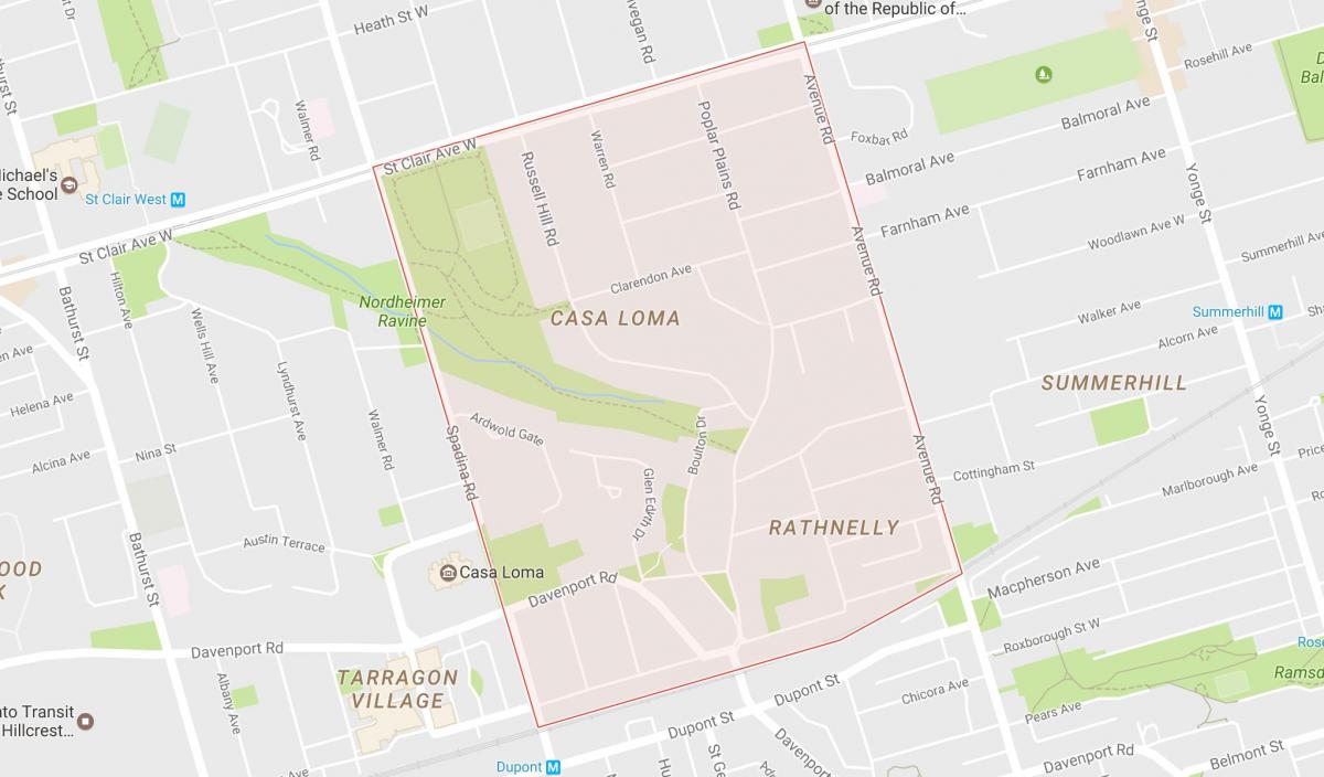 Karta över South Hill Toronto