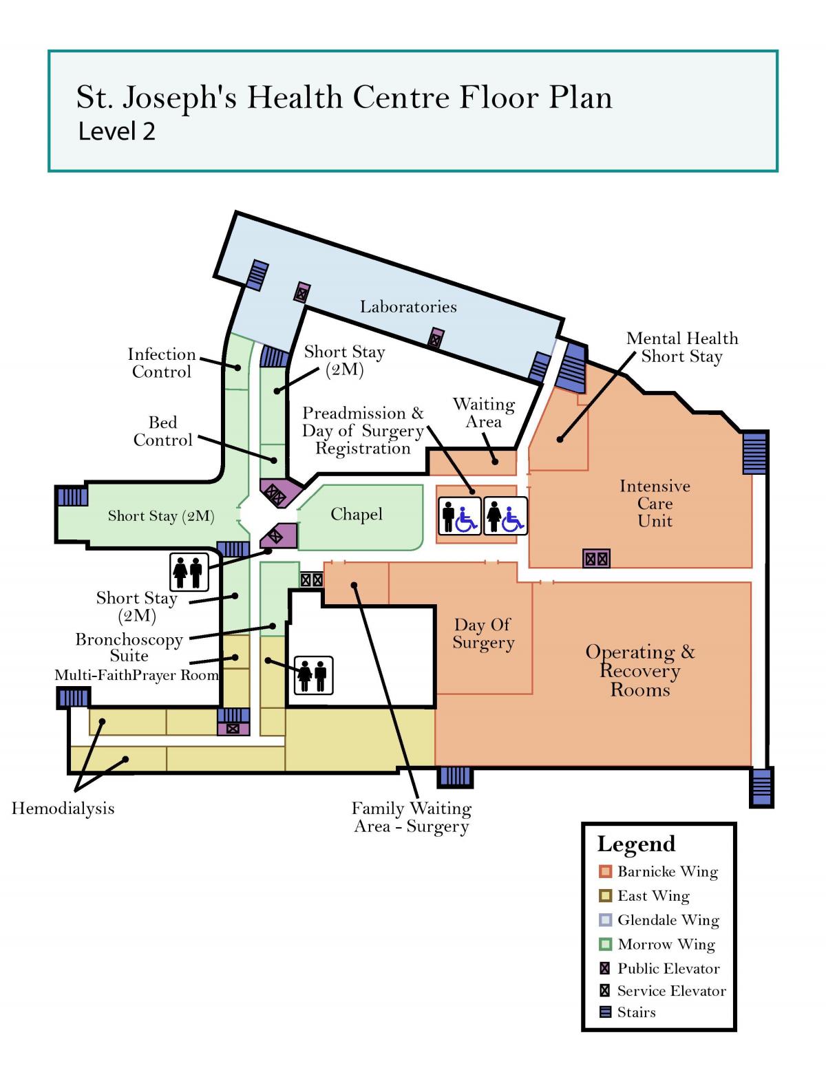 Karta över St. Joseph ' s Health centre Toronto nivå 2