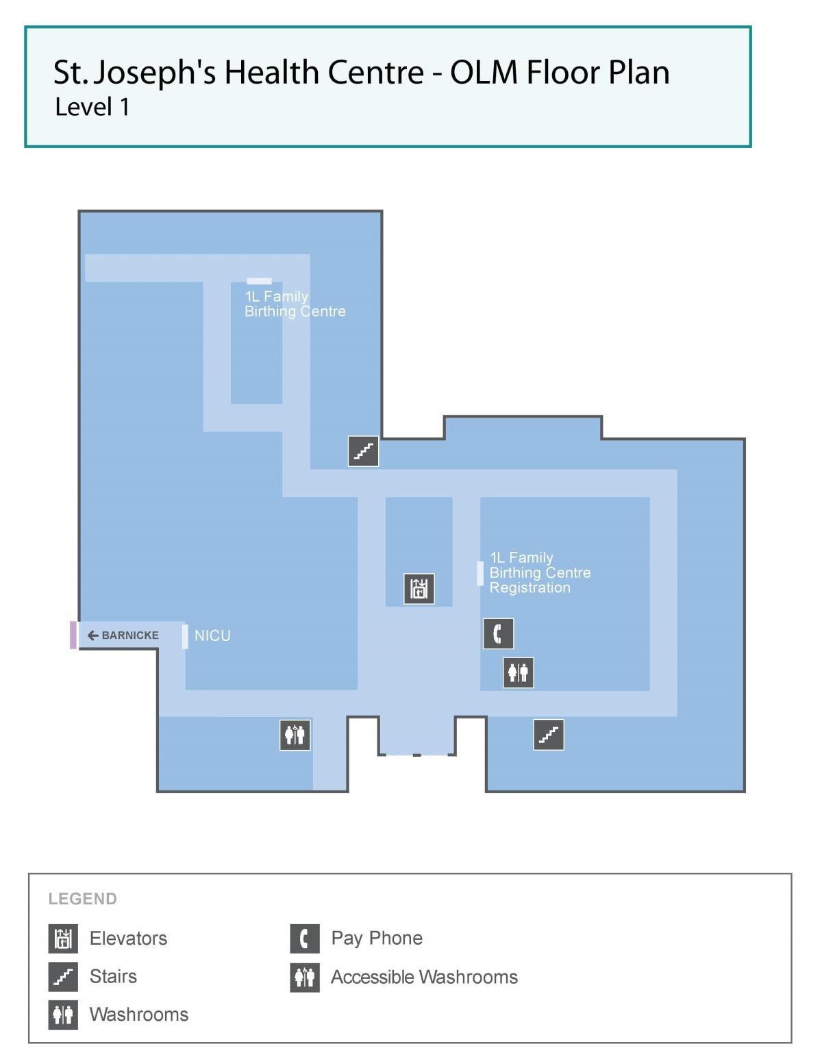Karta över St. Joseph ' s Health centre Toronto OLM nivå 1