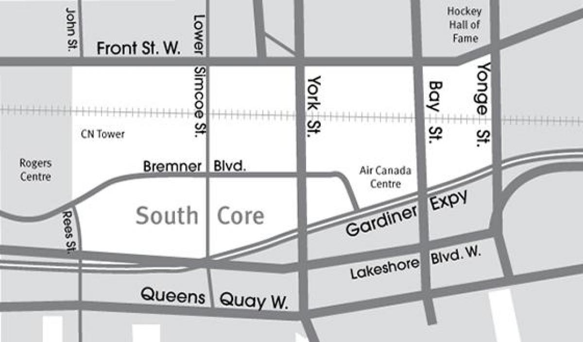Karta över Södra Centrala Toronto