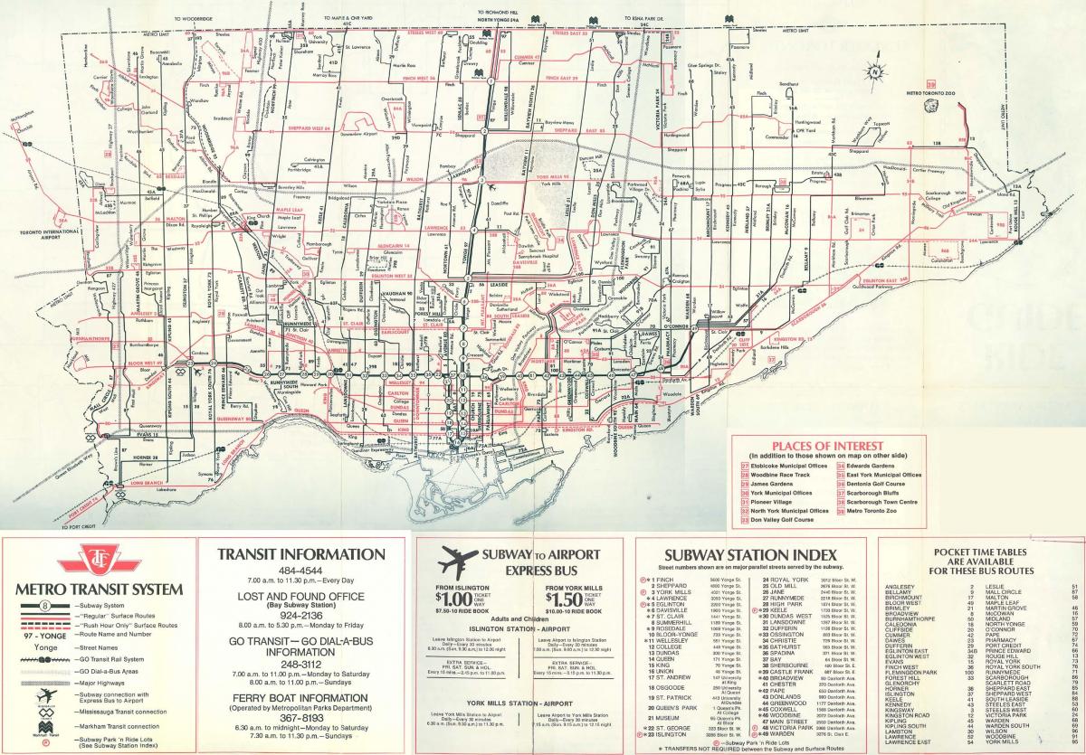 Karta över Toronto 1976