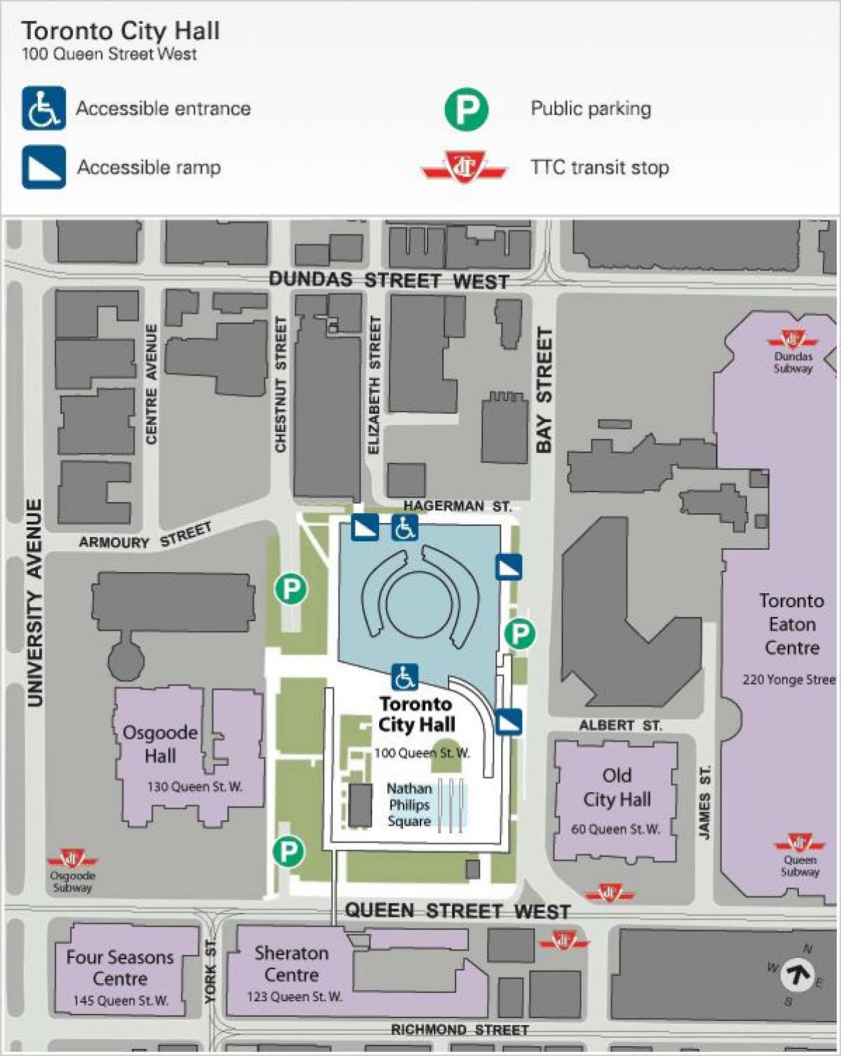 Karta över Toronto City Hall
