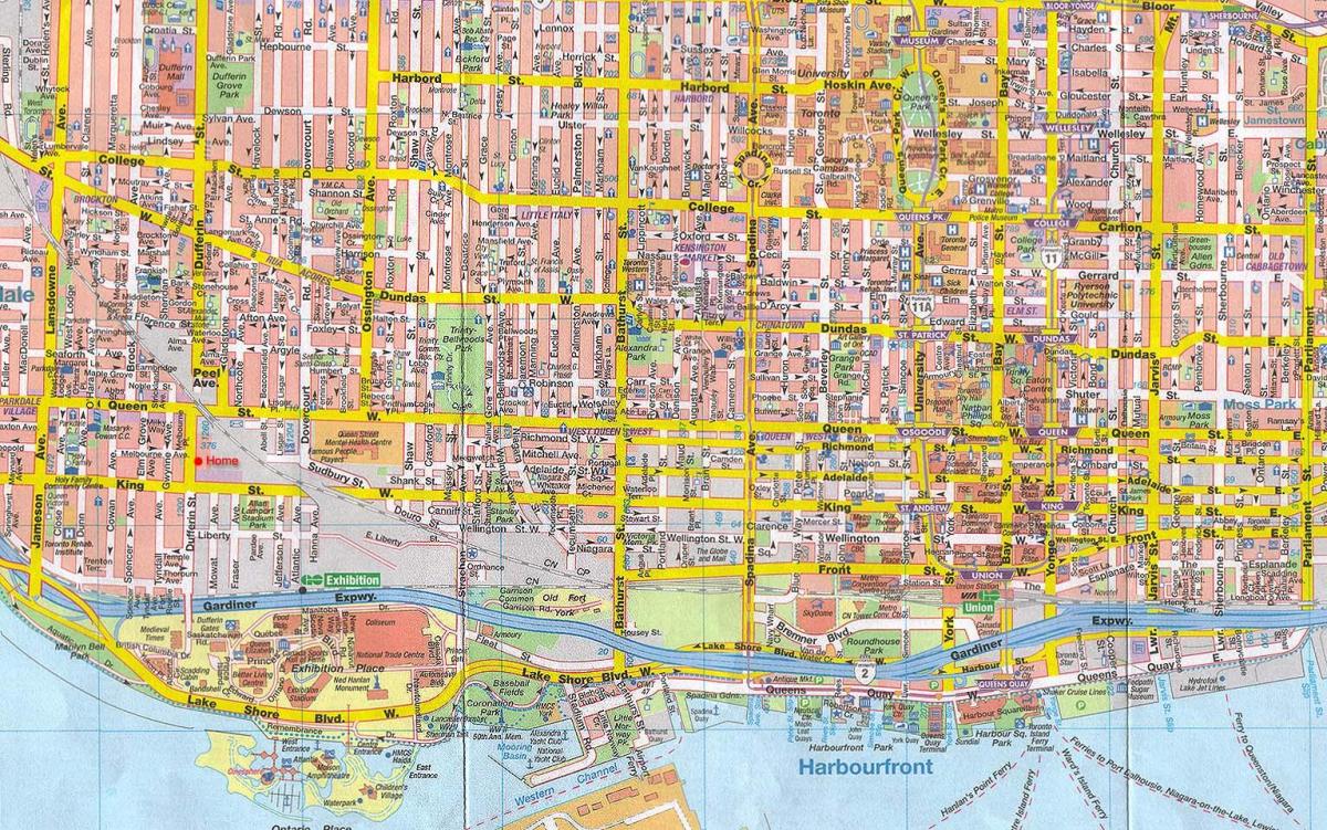 Karta över Toronto City Kanada