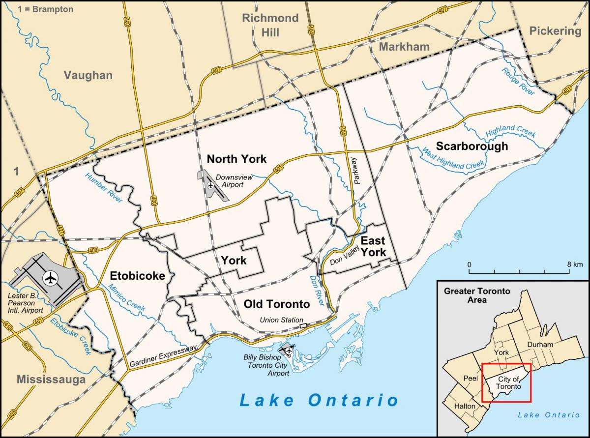 Karta över Toronto