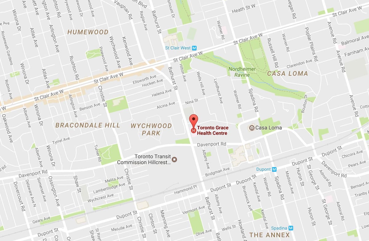 Karta över Toronto Nåd hälsocenter