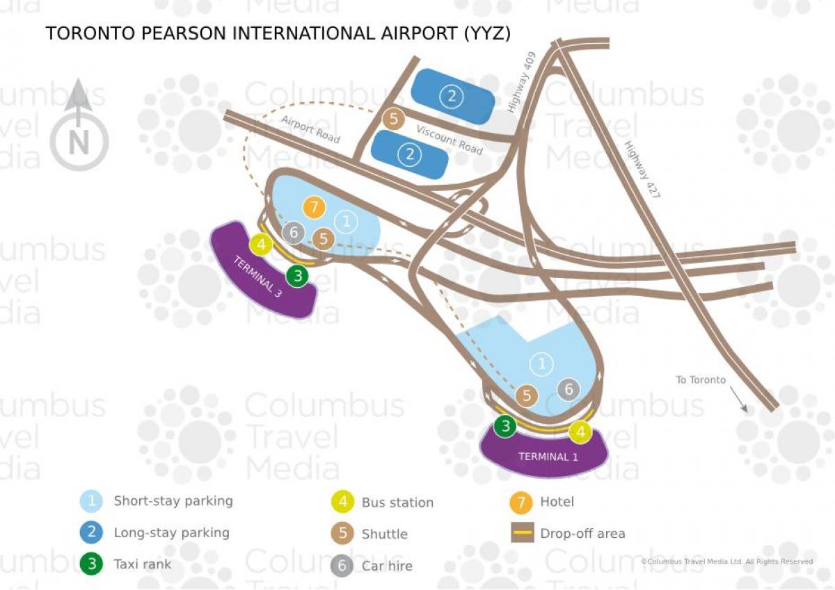 Karta över Toronto Pearson airport