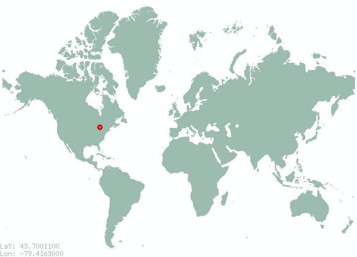 Karta över Toronto på världen