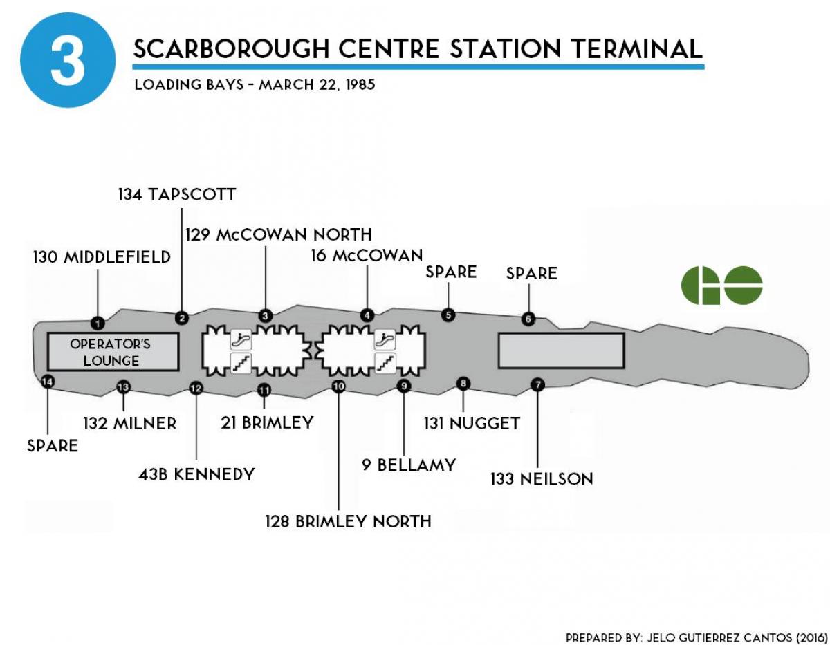 Karta över Toronto Scarborough centre station terminal