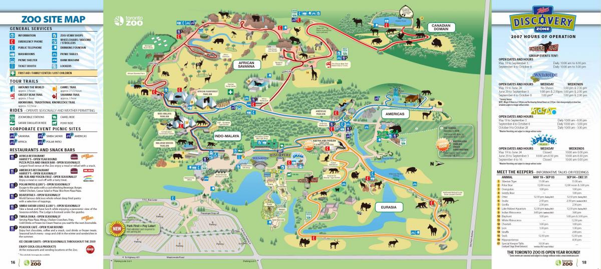 Karta över Toronto zoo