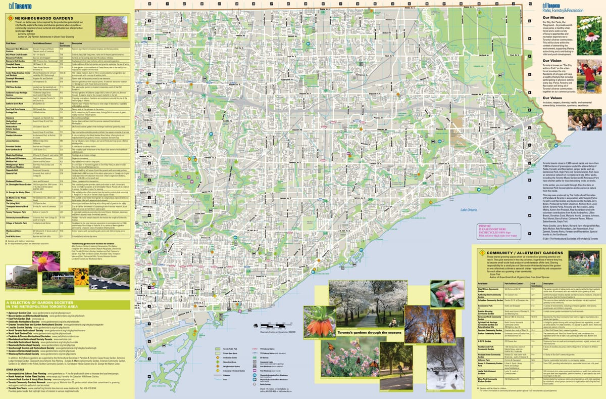 Karta över trädgården Toronto east