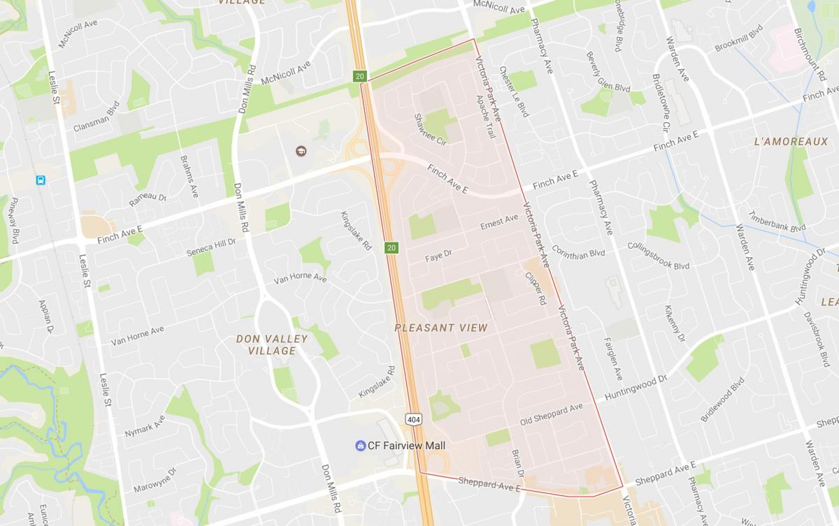 Karta över Trevlig Utsikt grannskapet Toronto