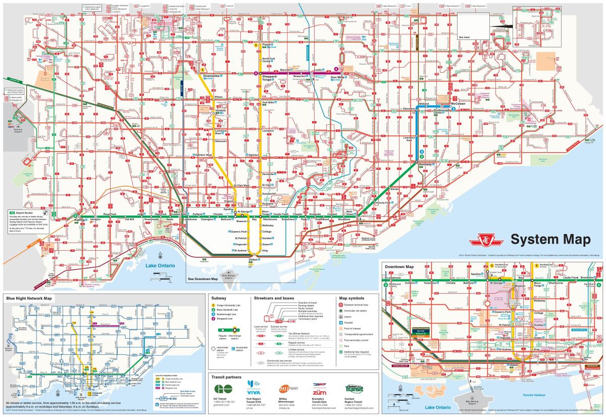 Karta över TTC busslinjer