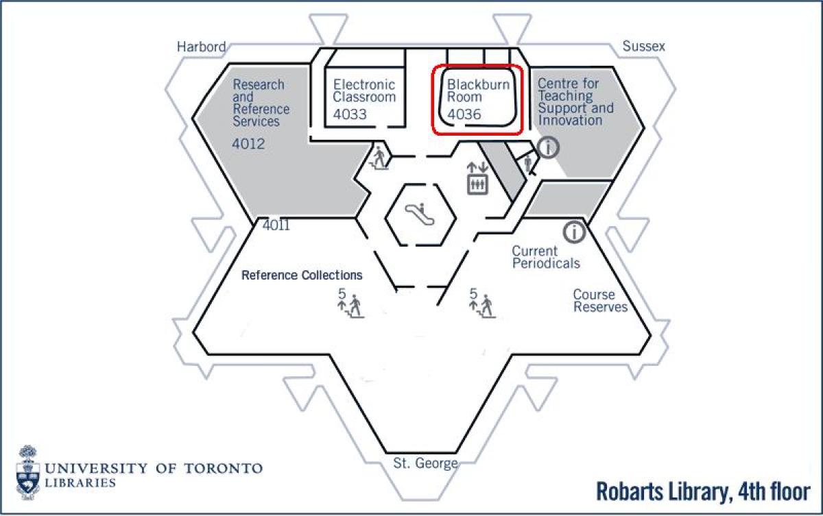 Karta av university of Toronto Robarts library blackburn rum