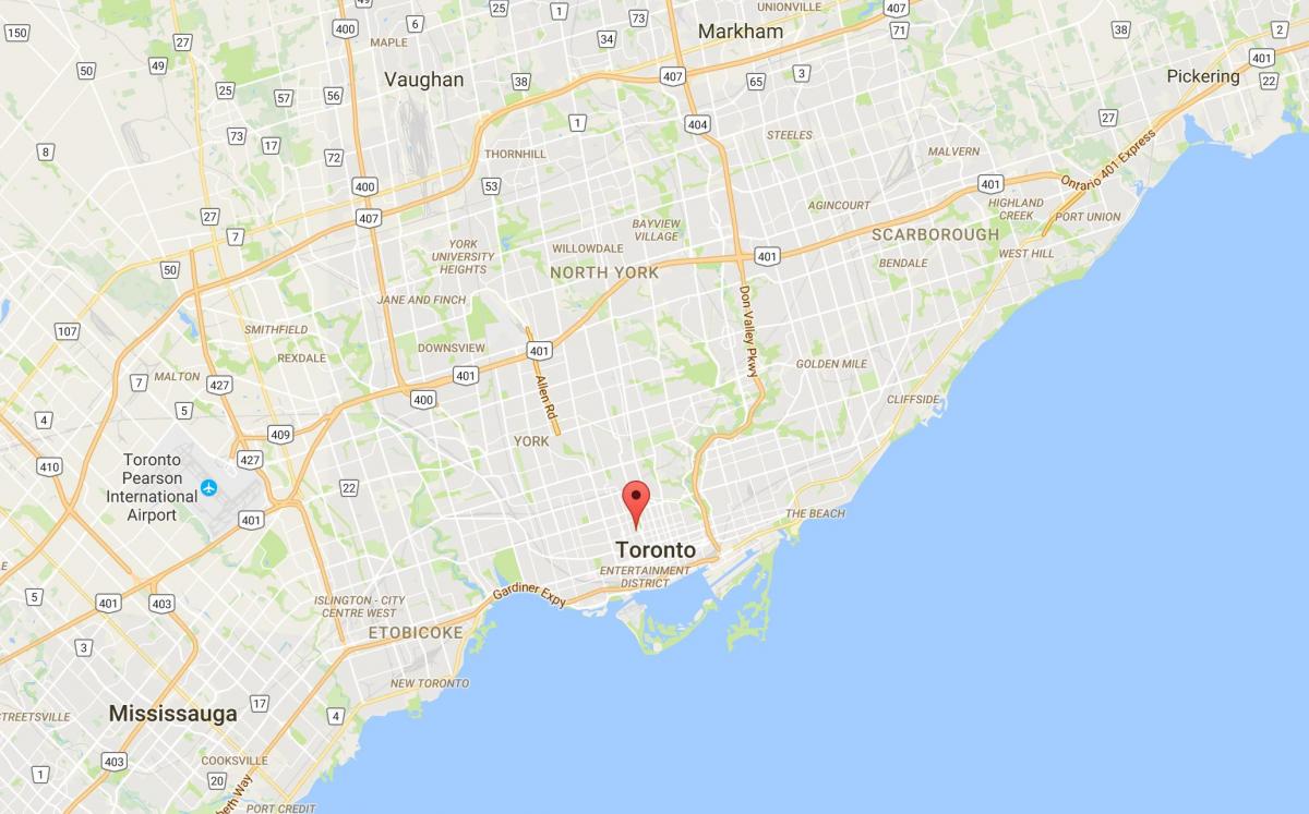 Karta över Upptäckten stadsdelen District Toronto
