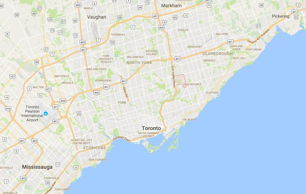 Karta över Victoria Byn distriktet Toronto
