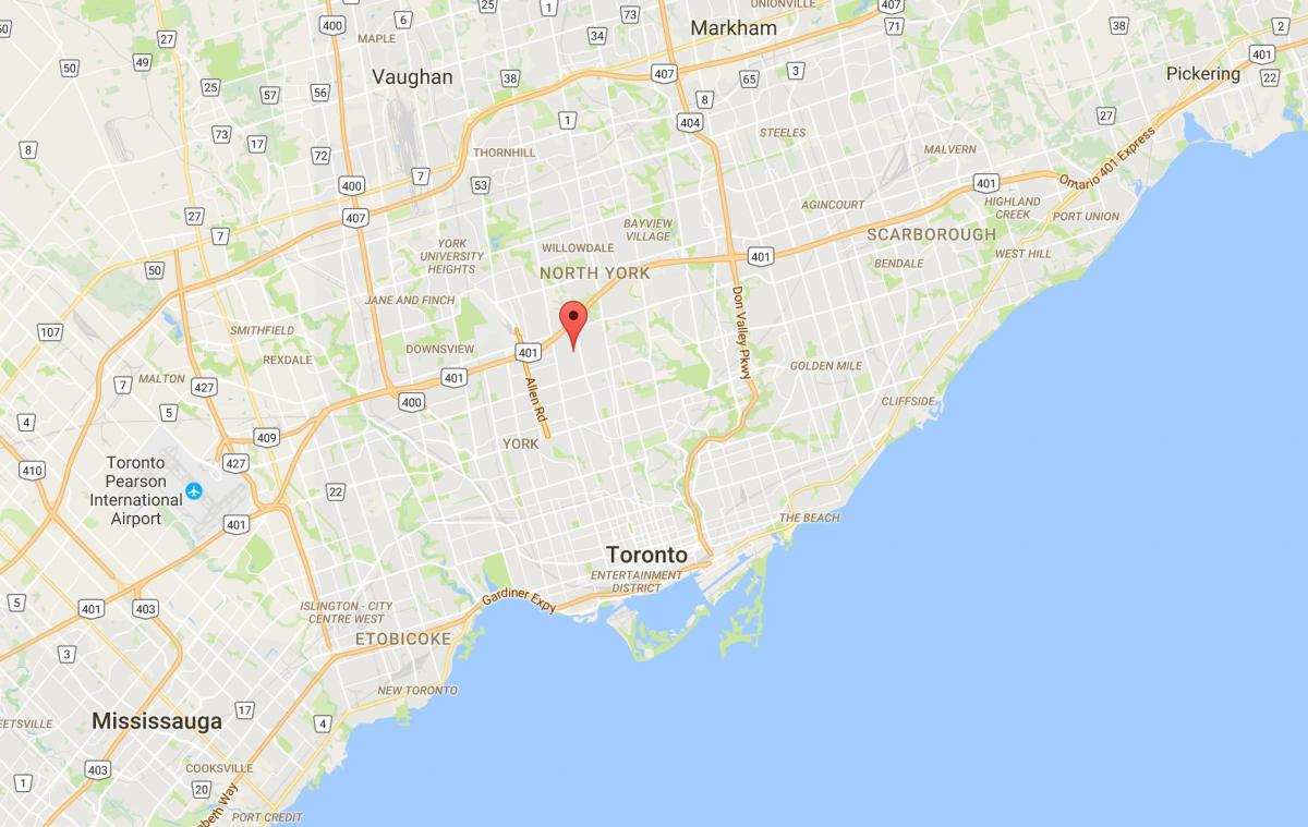 Karta över Visby Park district Toronto