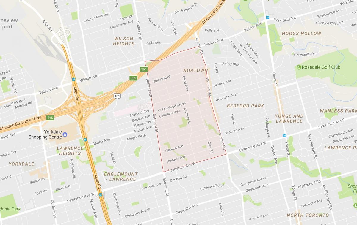 Karta över Visby Park stadsdelen Toronto