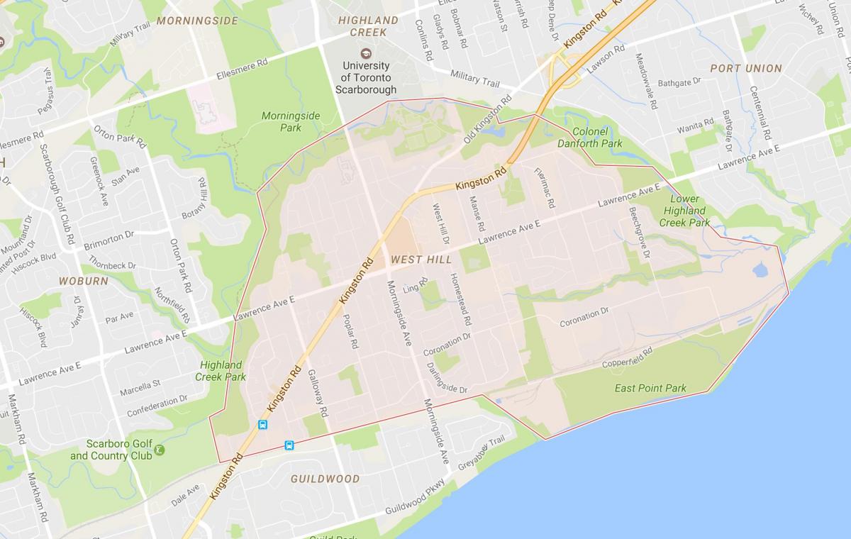 Karta över West Hill Toronto