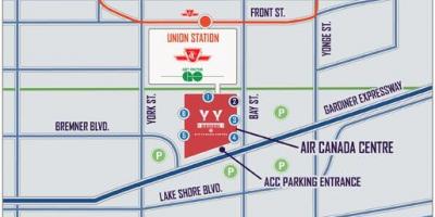 Karta över Air Canada Centre parkering - ACC