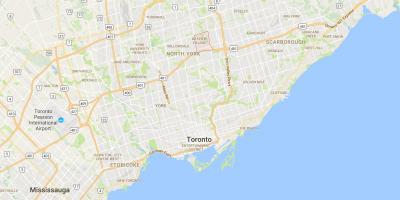 Karta över Bayview Byn distriktet Toronto