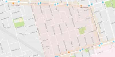 Karta över Beaconsfield Byn grannskapet Toronto