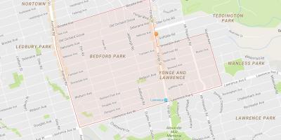 Karta över Bedford Park stadsdelen Toronto