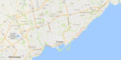 Karta av Björk Klippa distriktet Toronto