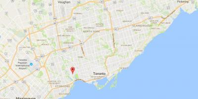 Karta över Bloor West Village distriktet Toronto