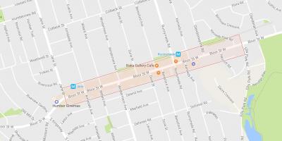 Karta över Bloor West Village grannskapet Toronto