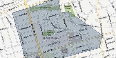 Karta över Bloor Yorkville