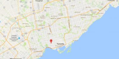 Karta över Brockton Village distriktet Toronto