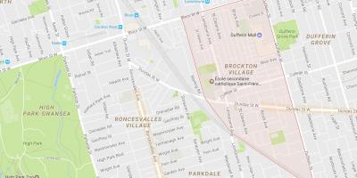 Karta över Brockton Village grannskapet Toronto