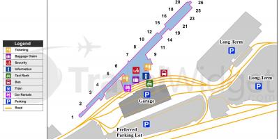 Karta över Buffalo Niagara flygplats