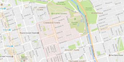 Karta över Cabbagetown grannskapet Toronto