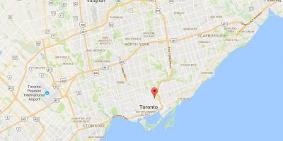 Karta över Cabbagetown distriktet Toronto