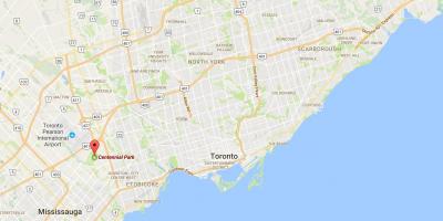 Karta över Centennial Park district Toronto