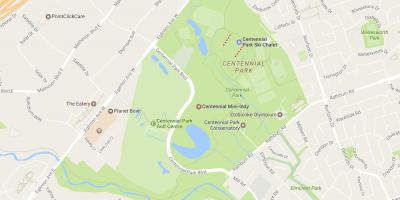 Karta över Centennial Park stadsdelen Toronto