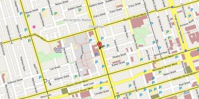 Karta över stadsdelen Chinatown i Toronto