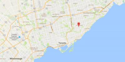 Karta över Clairlea distriktet Toronto