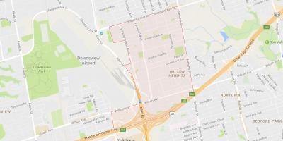 Karta över Clanton Park stadsdelen Toronto