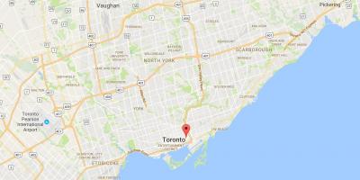Karta över Corktown distriktet Toronto