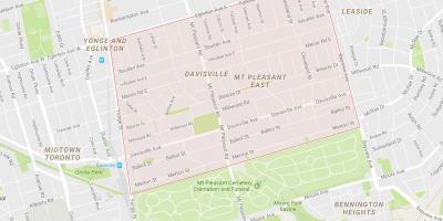 Karta över Davisville Byn grannskapet Toronto