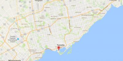 Karta över stadsdelen Toronto Islands distriktet Toronto