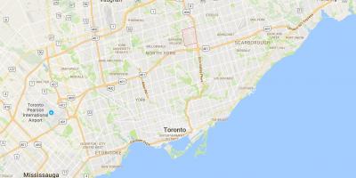 Karta över Don Valley Village distriktet Toronto
