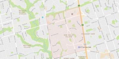 Karta över Don Valley Village grannskapet Toronto