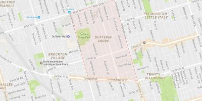 Karta över Dufferin Grove grannskapet Toronto